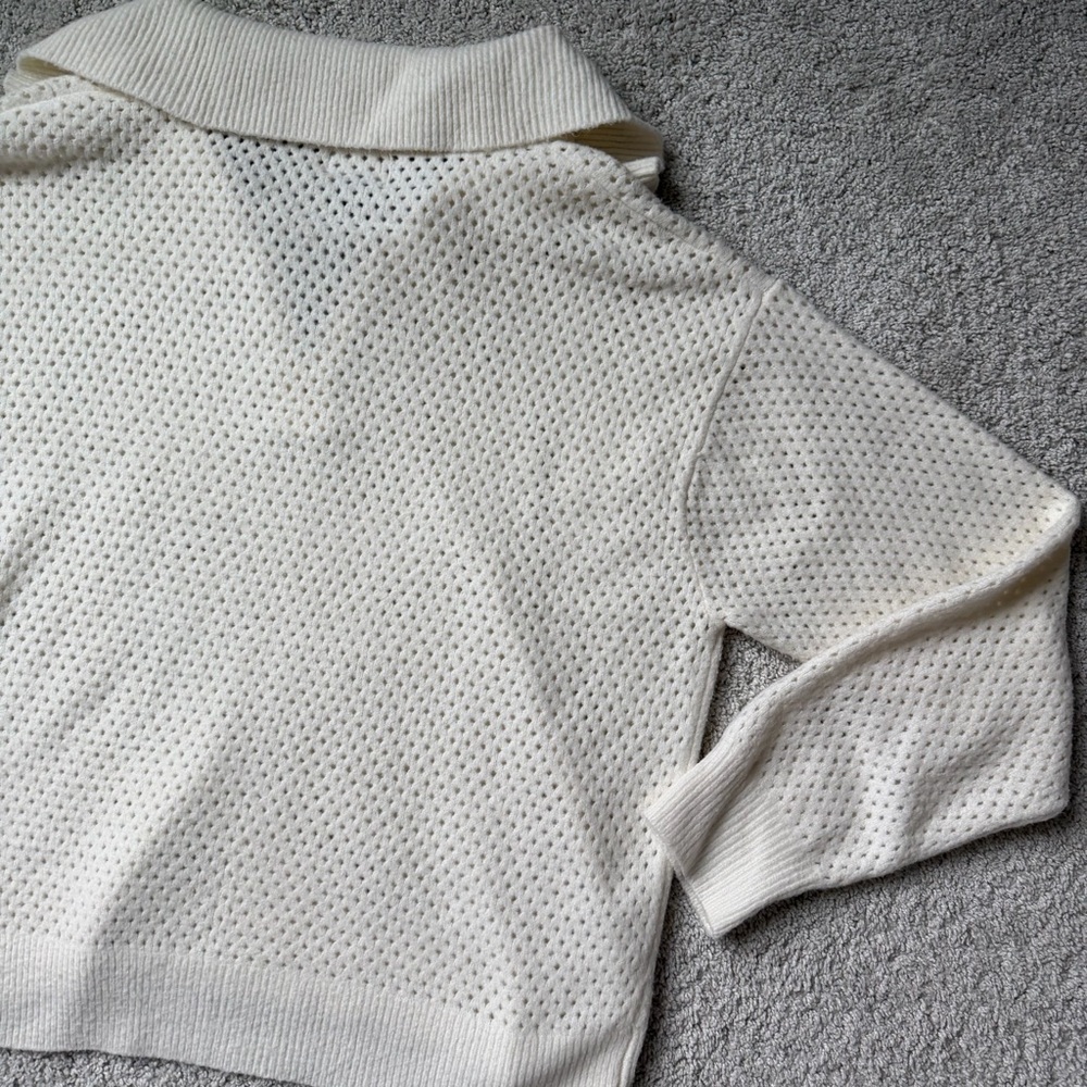 Universal Thread Cream Quarter Zip Knit Sweater - Size Large - Picture 5 of 8